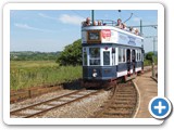 La voie unique impose des boucles d'évitement pour que les tramways puissent se croiser